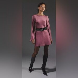 Urban Outfitters Pink Sheath Dress Mock Neck Long Sleeve